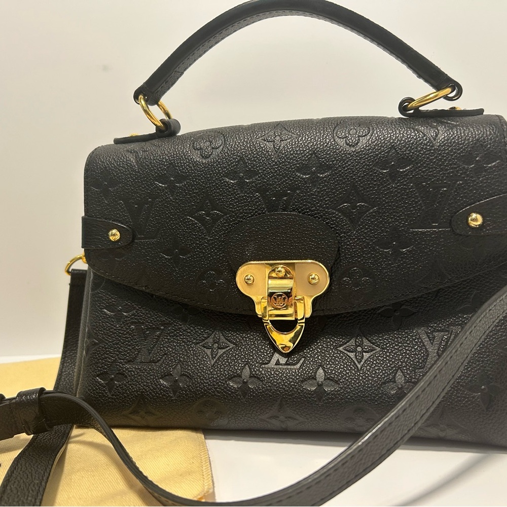Louis Vuitton Black Satchel with Gold Hardware